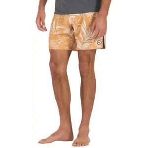 Vuori Orange Floral Men Swim Board Shorts